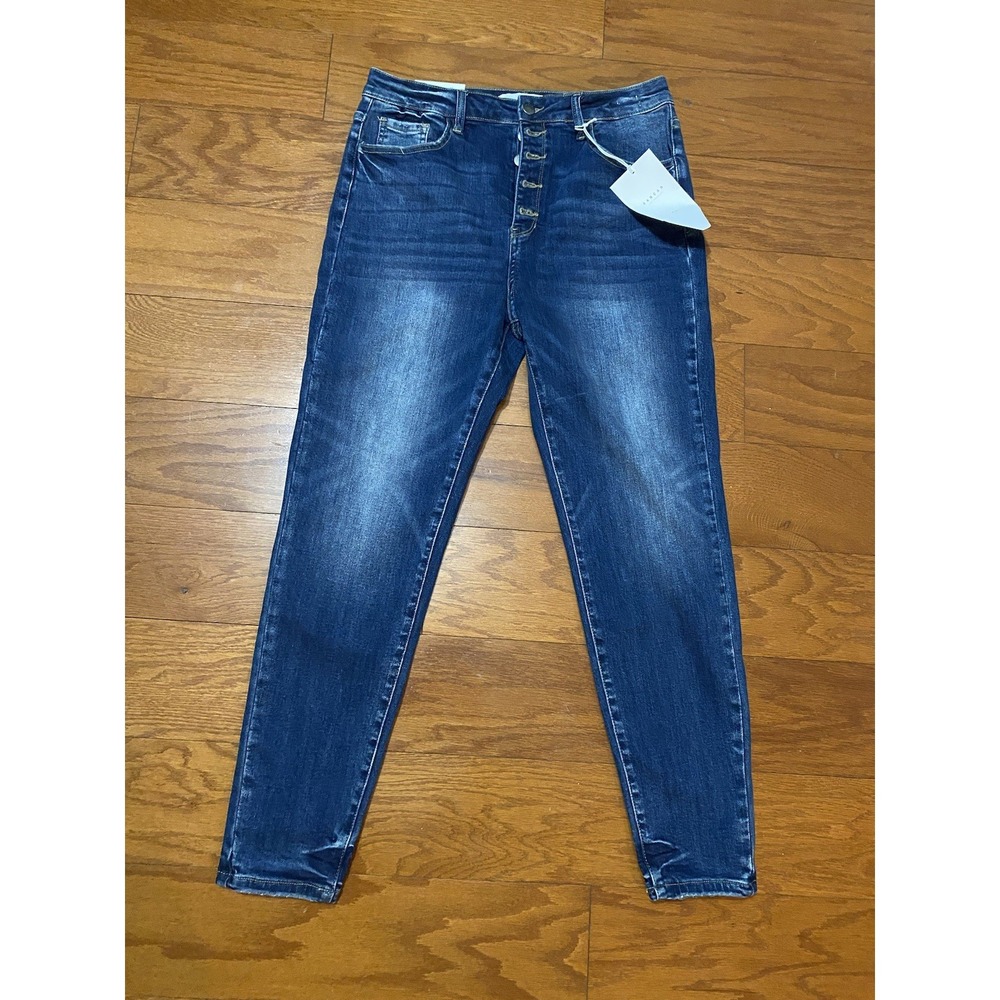 KanCan Kurvy Blue‎ Ultra High Rise Skinny Jeans VBK1580R Size 13/30 New! NWT